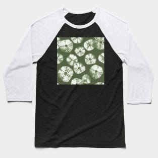 Shibori Kumo tie dye white dots over sage green Baseball T-Shirt